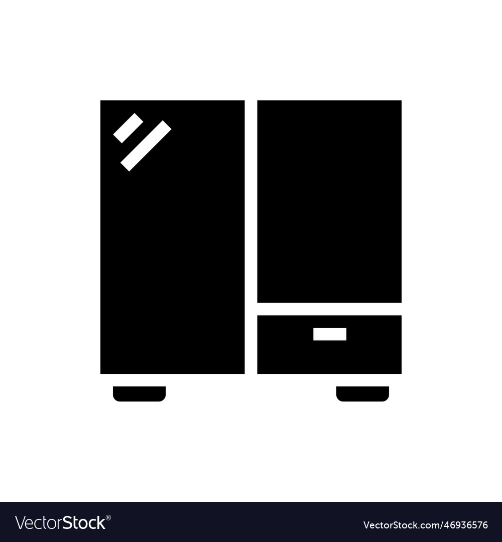 Wardrobe black icon on white Royalty Free Vector Image