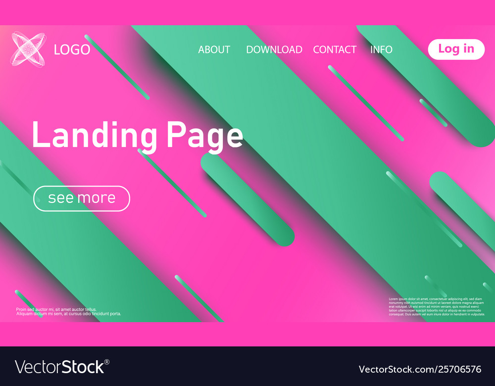 Website landing page material design