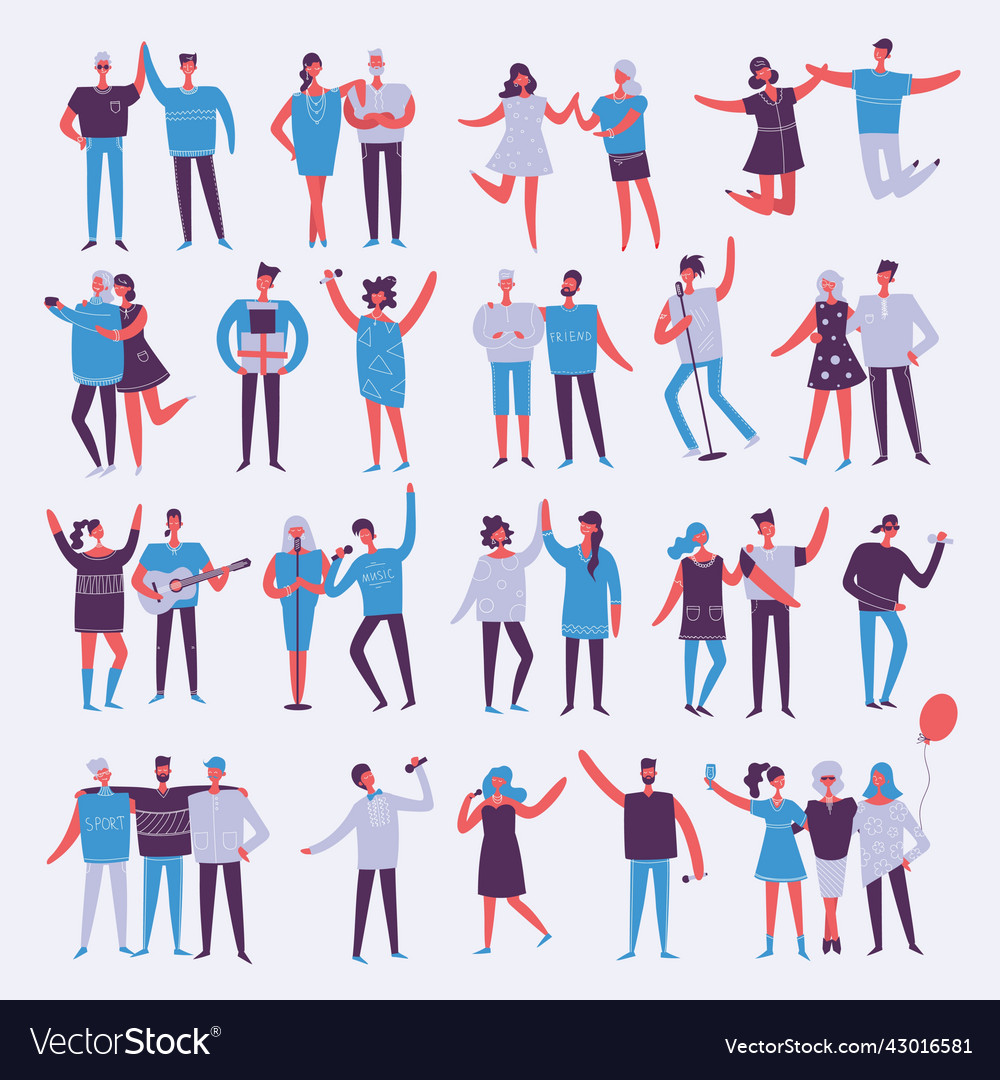 Background in a flat style of group vector image Background in a flat style of group