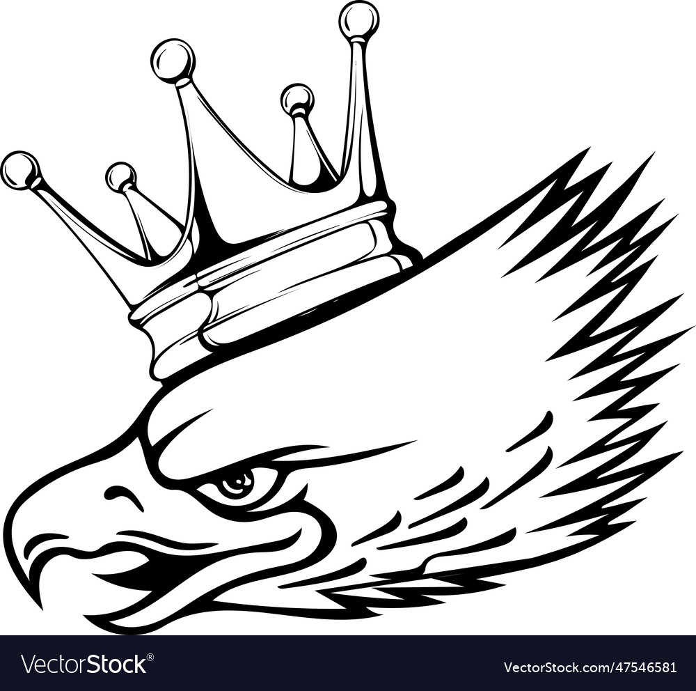 Eagle head in outline style Royalty Free Vector Image