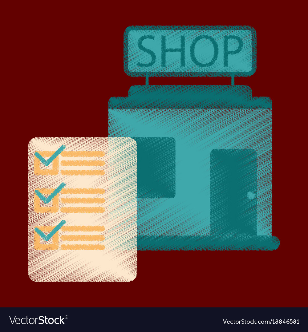 Flat icon in shading style shop form