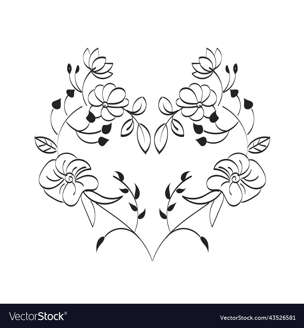 Printable flower embroidery pattern design