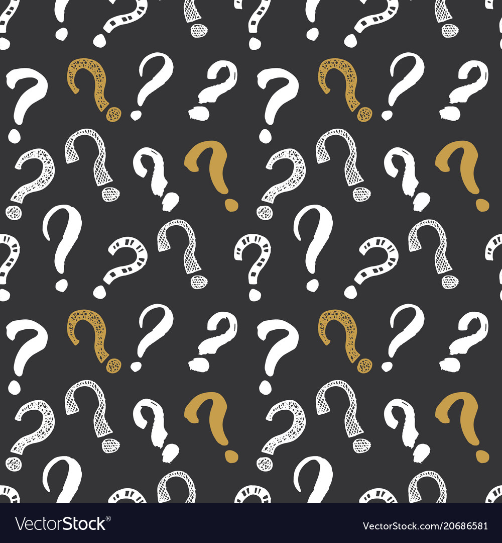 Questions marks seamless pattern hand drawn vector image Questions marks seamless pattern hand drawn