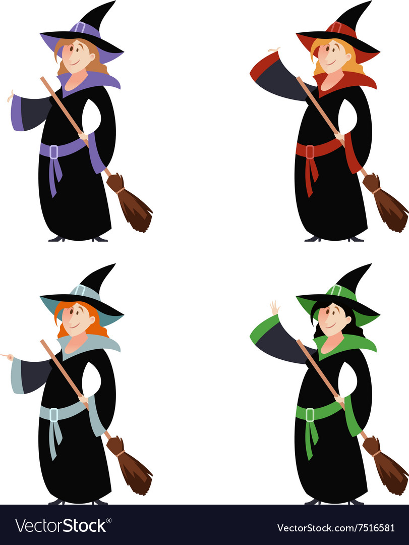 Set of witch women