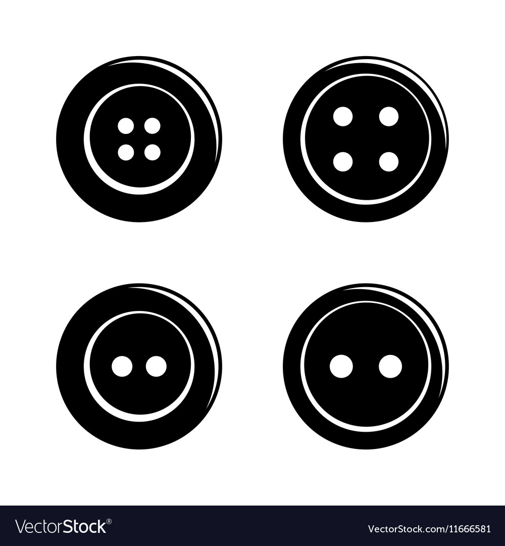 Set simple sewing buttons icon isolated on Vector Image