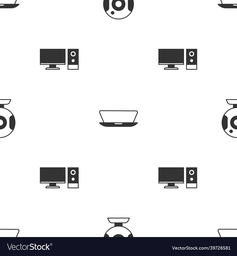 Set web camera laptop and computer monitor vector image Set web camera laptop and computer monitor