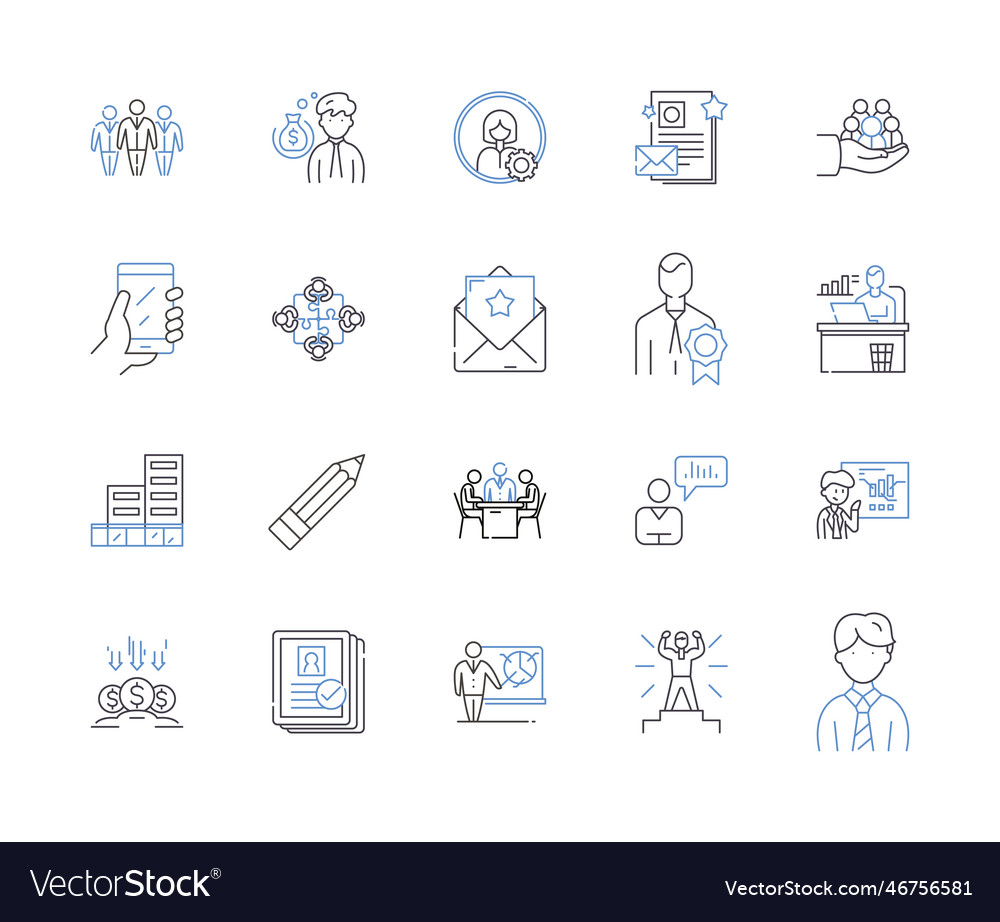 Social Media Management Umriss Icons Sammlung vector image Social Media Management Umriss Icons Sammlung