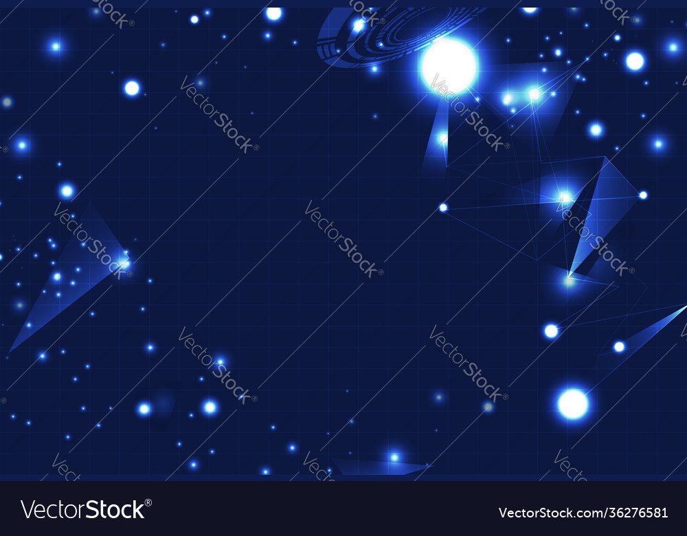 Technology particles glowing with triangles