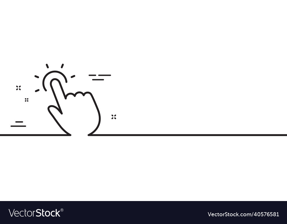 Touchpoint line icon click here sign minimal
