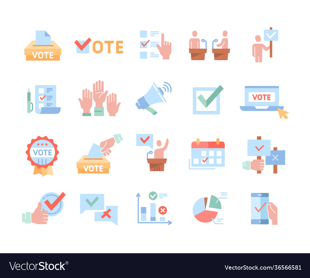 Voting Icon Set - Diverse Choices