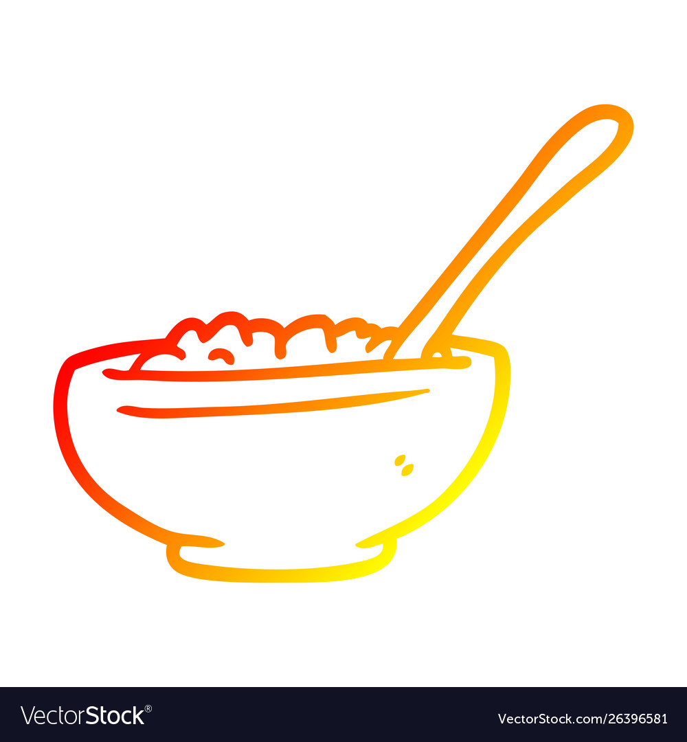 Warm gradient line drawing bowl rice