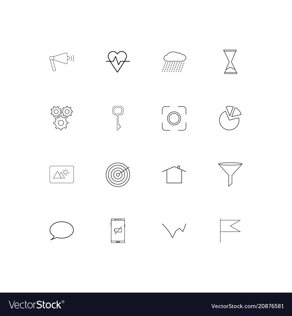 Web linear thin icons set outlined simple