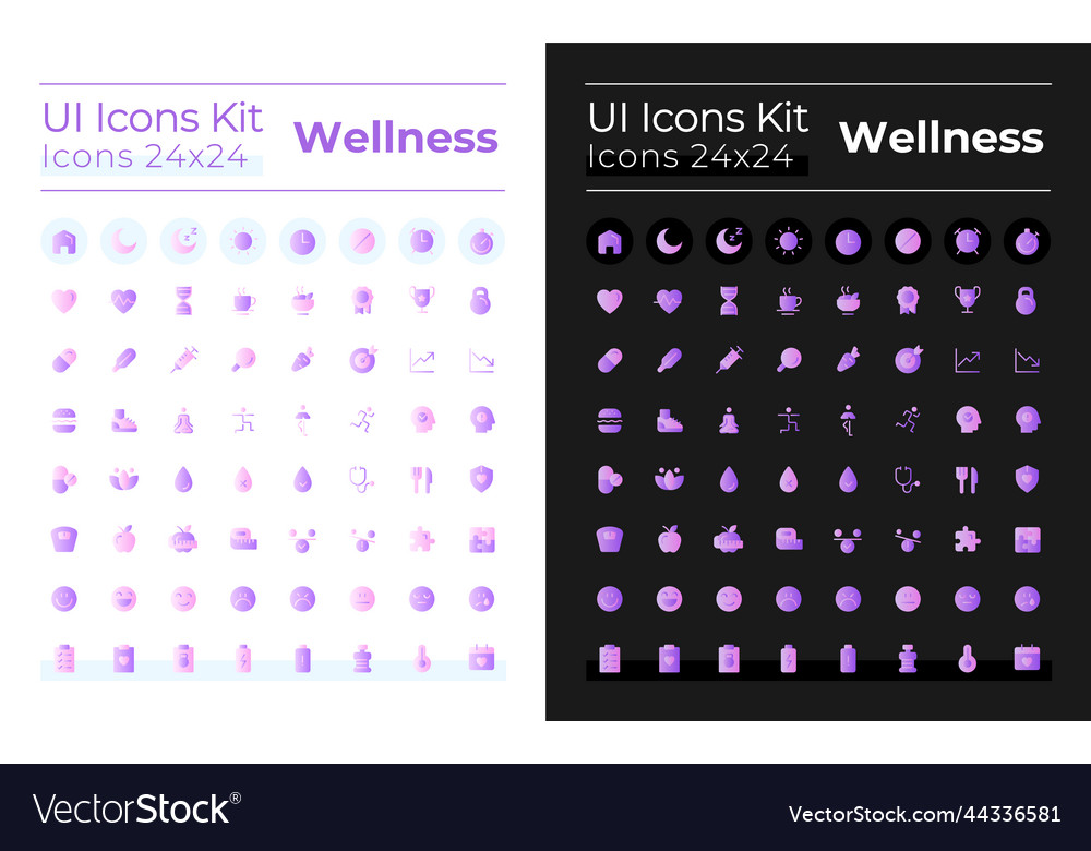 Wellness UI Icon Set - Dark & Light