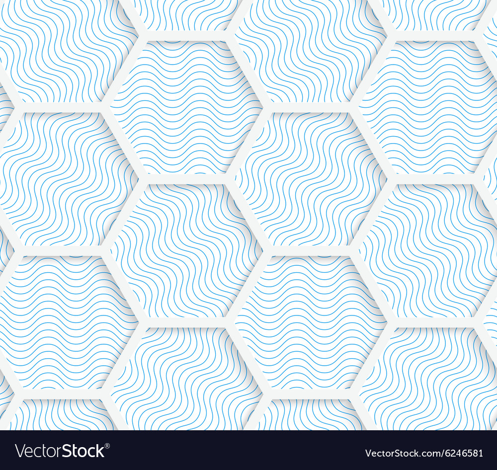 White 3d with colors hexagonal grid