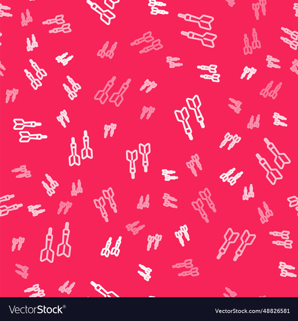 White line dart arrow icon isolated seamless