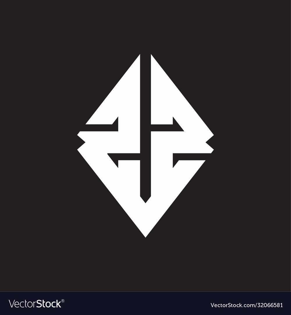 Zz logo monogram with sharp square design template