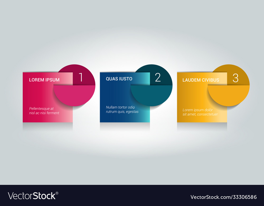 3 steps arrow tutorial chart diagram one two vector image 3 steps arrow tutorial chart diagram one two
