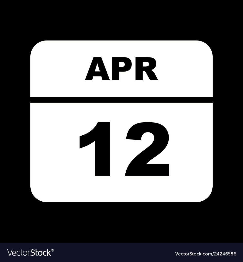 April 12th date on a single day calendar