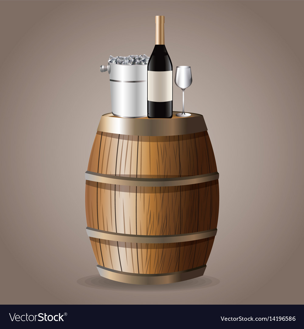 Barrel bottle wine drink ice bucket