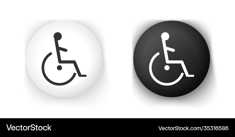 Black and white disabled handicap icon isolated Vector Image