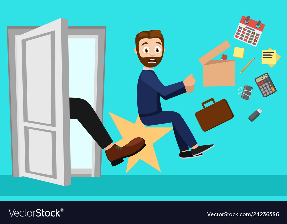 Boss fired the employee from work and kicked in Vector Image