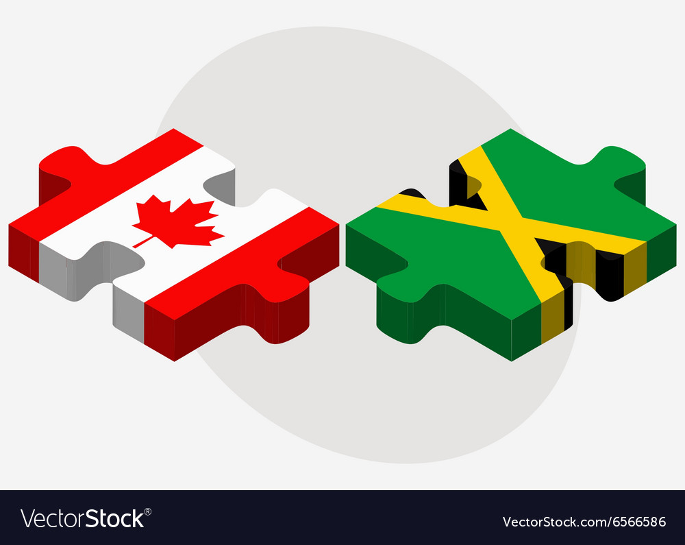 Canada and jamaica flags