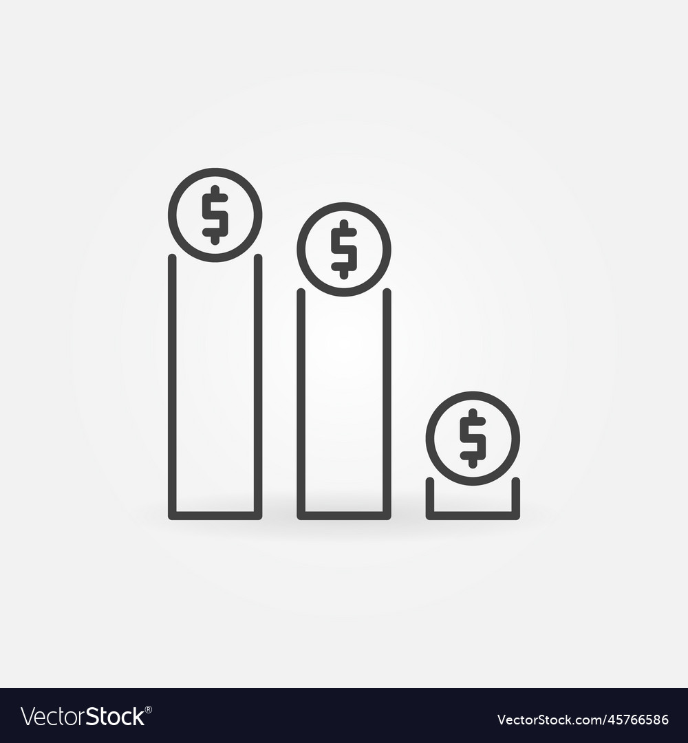 Devaluation chart with dollar coins concept