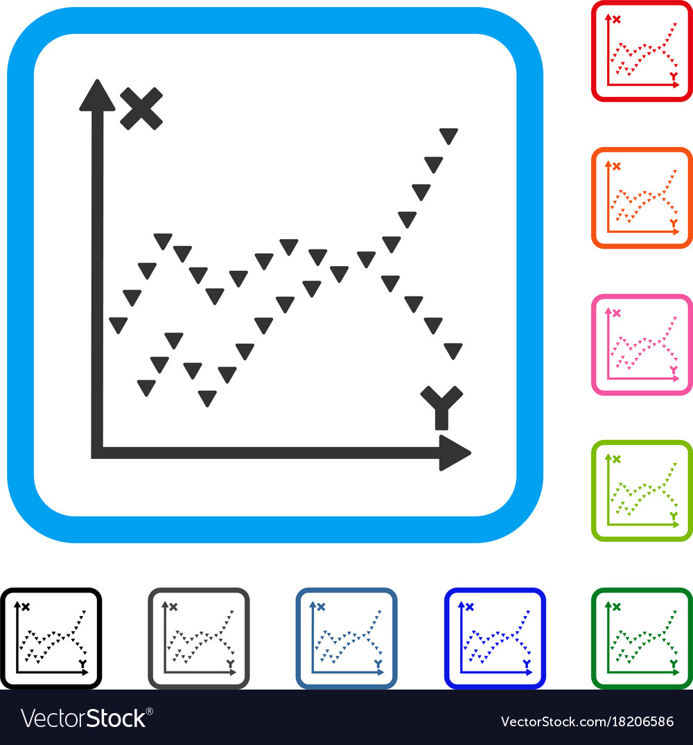 Dotted functions plot framed icon