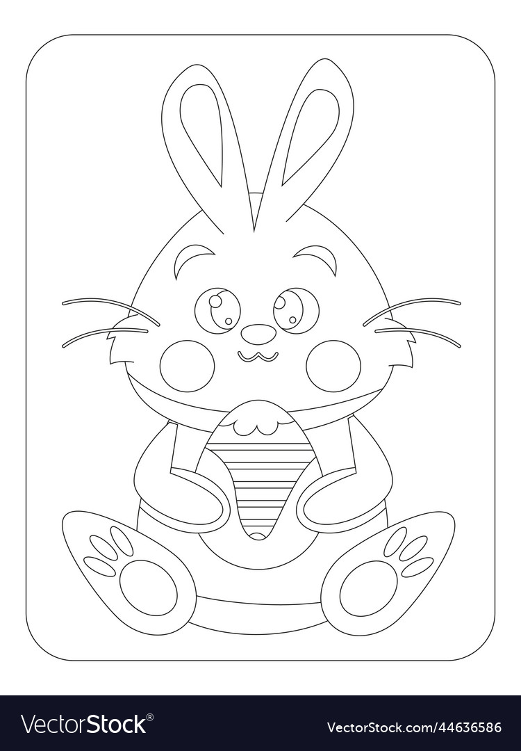 Easter bunnies egg coloring page for kids