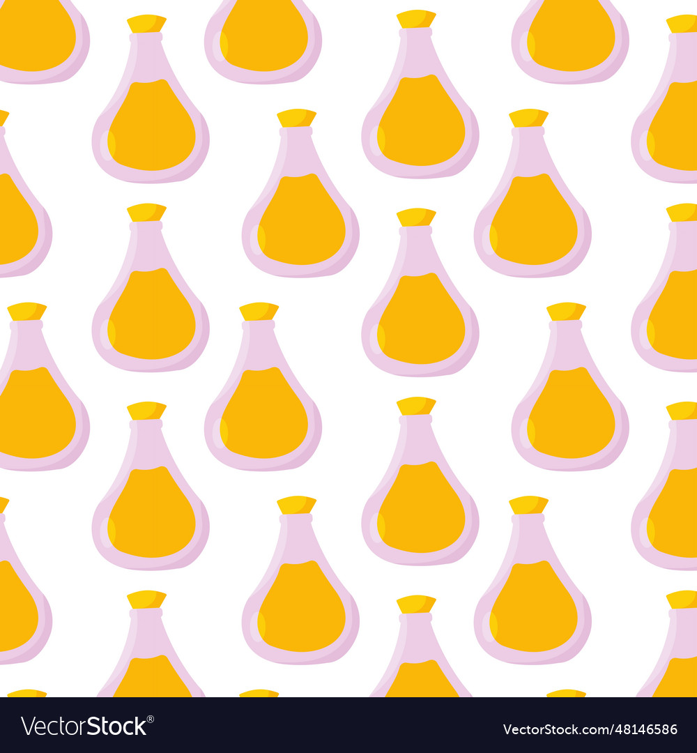 Flask potion perfume jar yellow pattern textile vector image Flask potion perfume jar yellow pattern textile