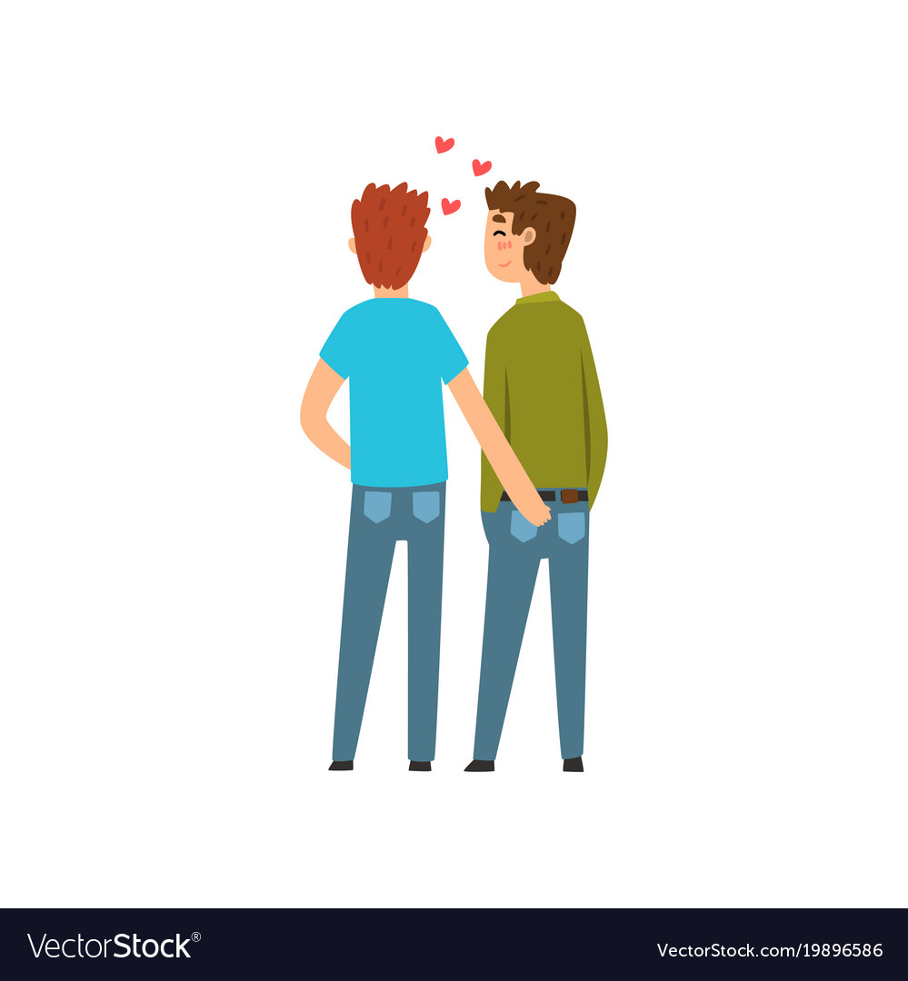 Gay Couple Lgbt Men In Love Back View Cartoon Vector Image Sexiz Pix 4423