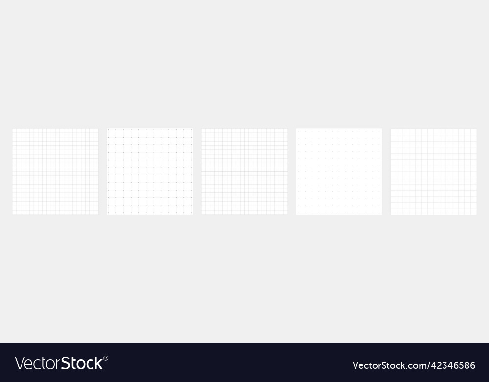 Grid banner set dots notebook pattern square vector image Grid banner set dots notebook pattern square