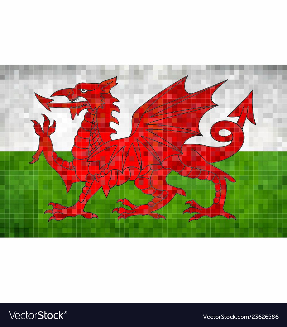 Grunge mosaic flag of wales