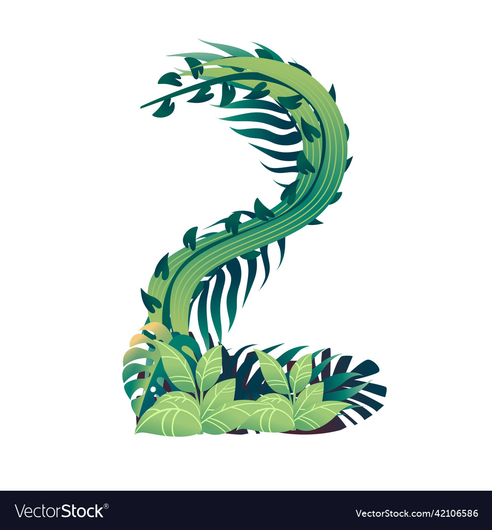 Leaf number 2 with different types of green vector image Leaf number 2 with different types of green