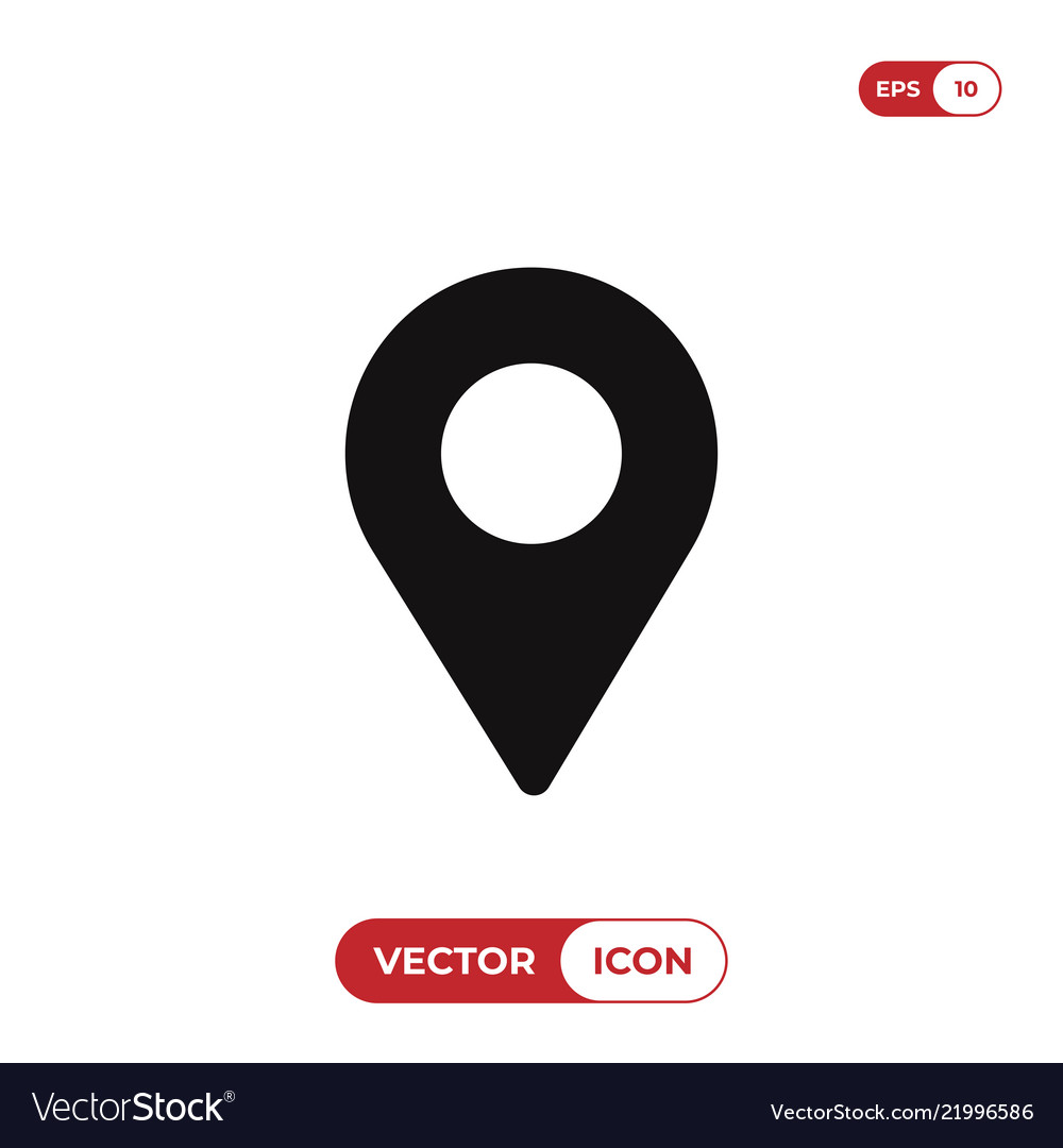 Location icon pin symbol map pointer vector image Location icon pin symbol map pointer