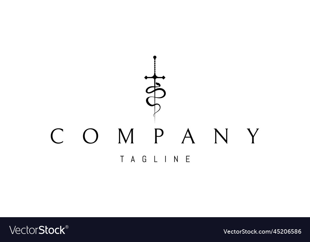 Logo on which an abstract image of a dagger vector image Logo on which an abstract image of a dagger