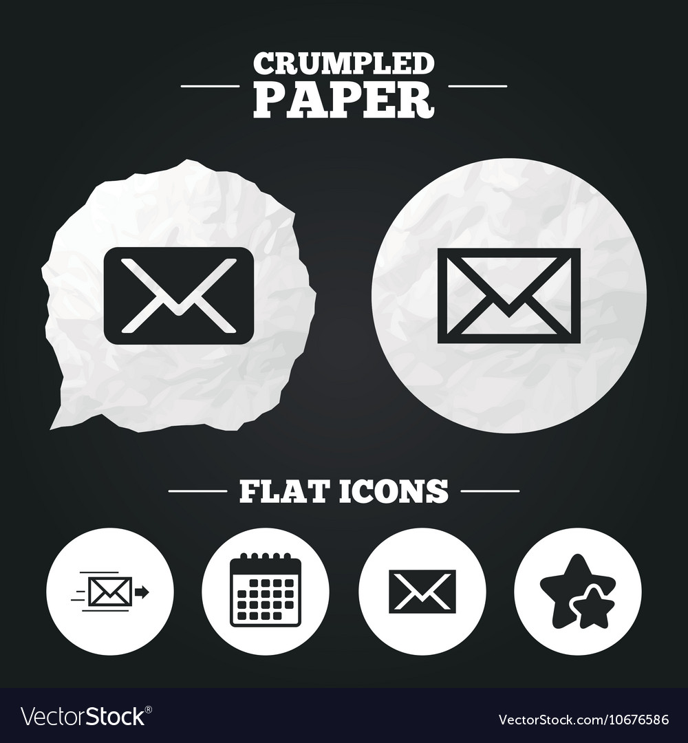 Mail envelope icons message symbols