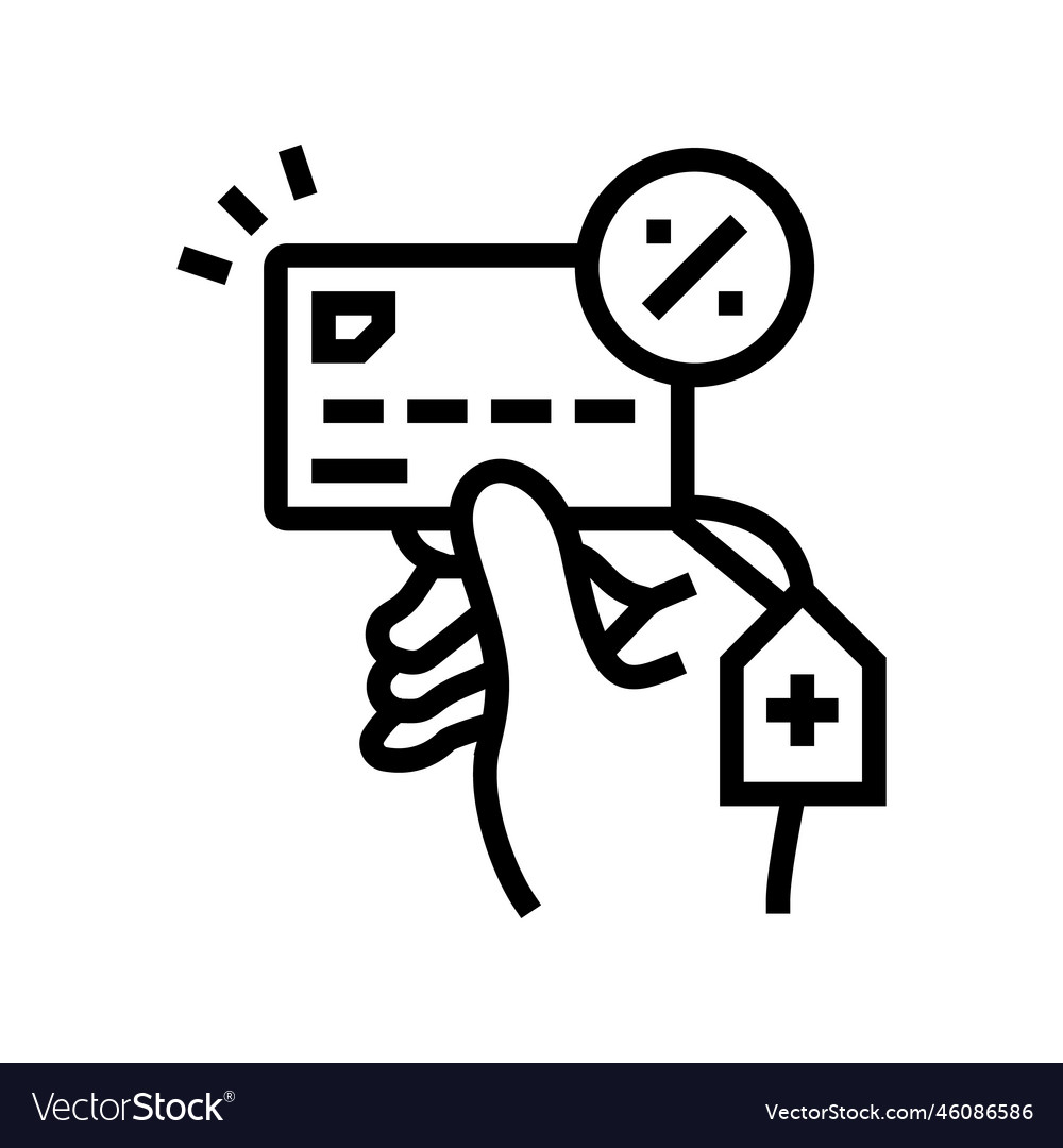 Overdraft payment line icon