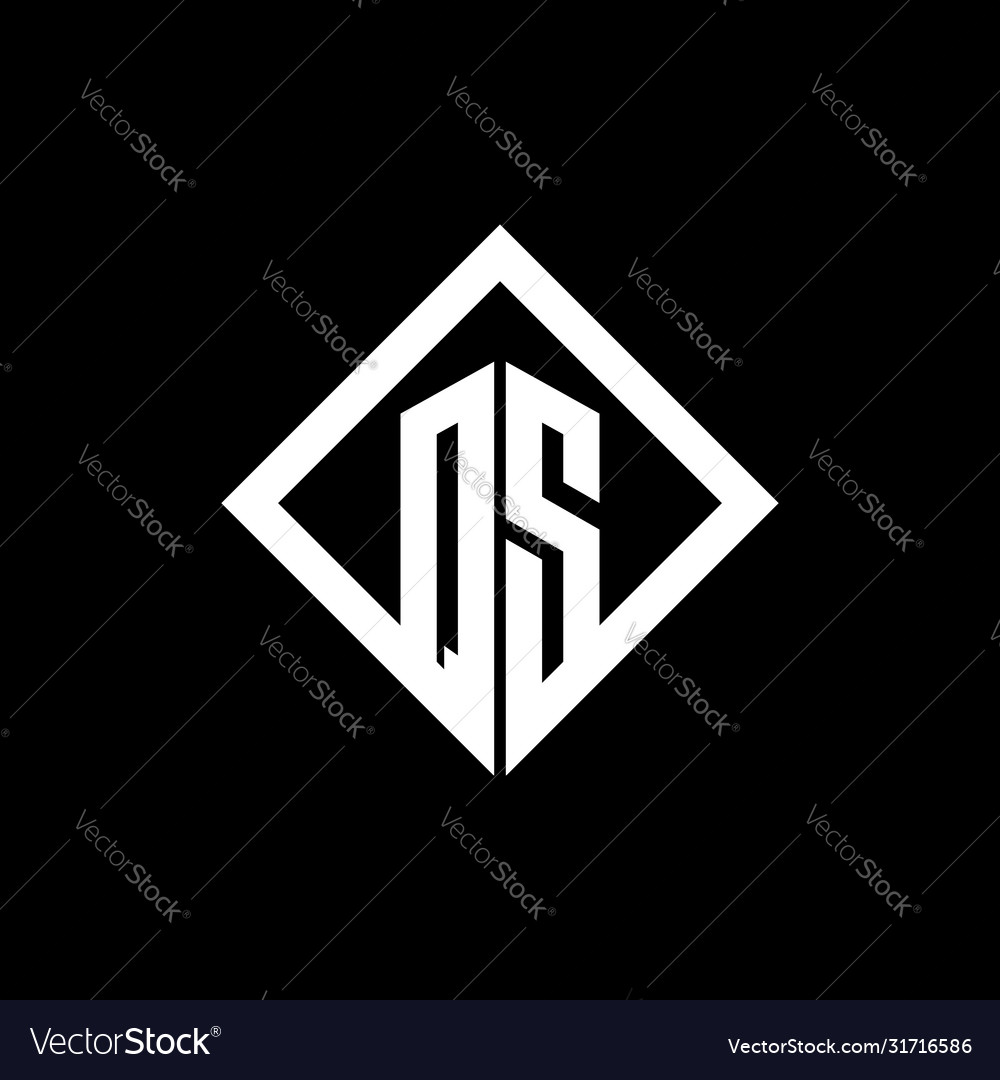 Qs logo monogram with square rotate style design