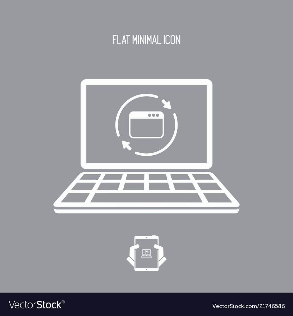 Refresh computer window icon vector image Refresh computer window icon
