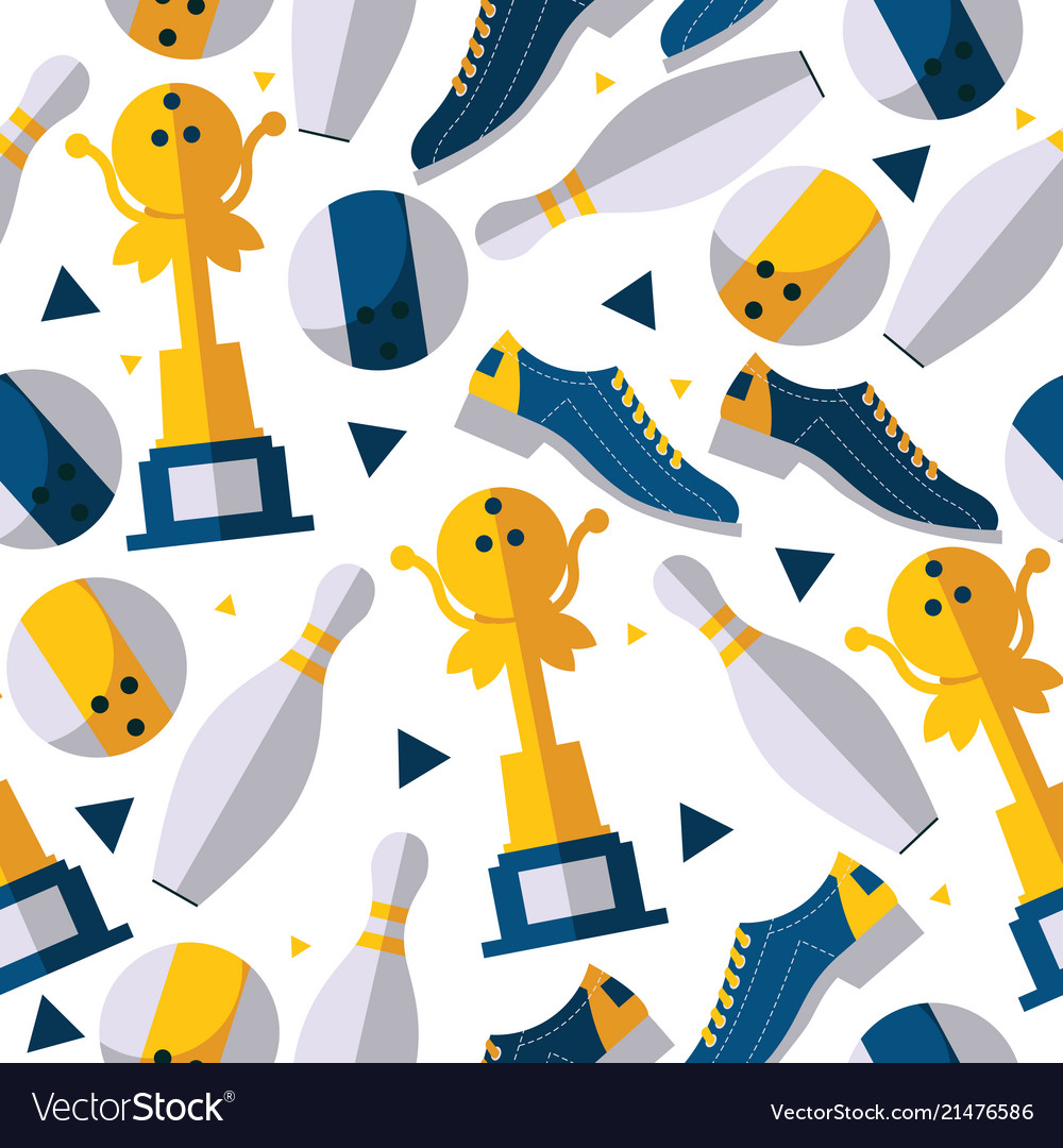 Seamless pattern with bowling player accessories vector image Seamless pattern with bowling player accessories