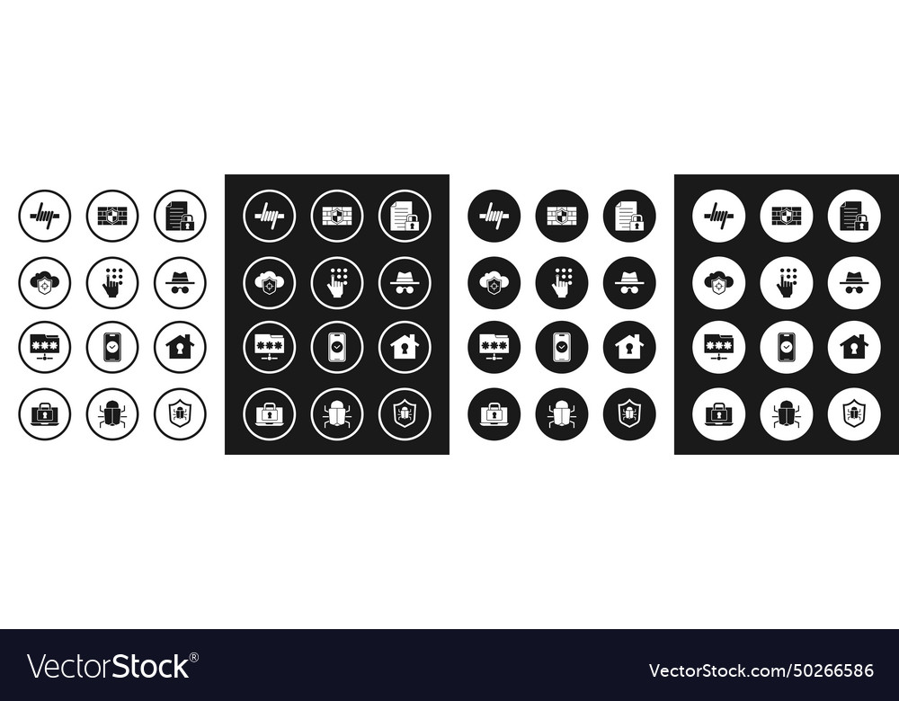 Set document and lock password protection cloud vector image Set document and lock password protection cloud