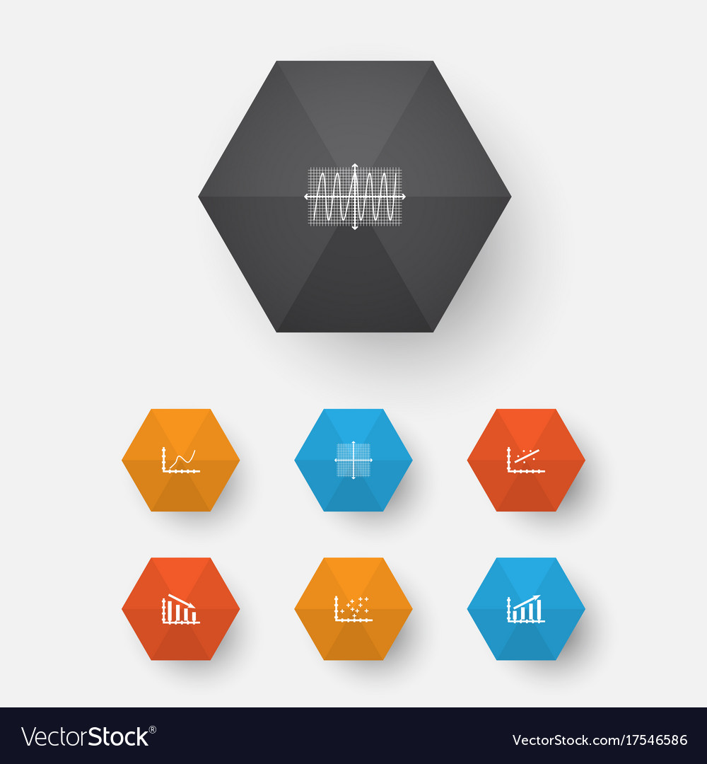 Set of graphs diagrams and statistics icons