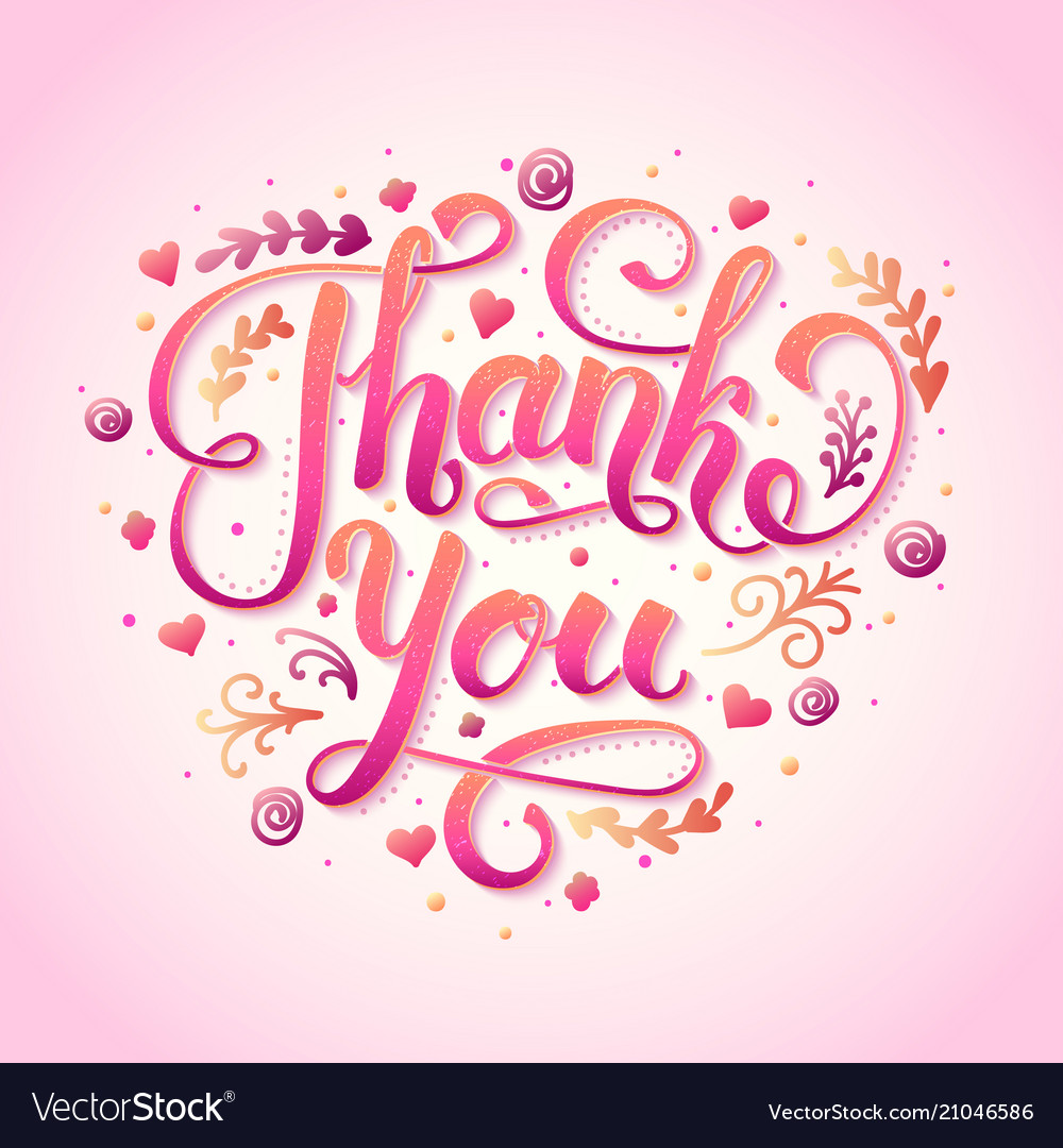 Thank you handwritten lettering inscription Vector Image