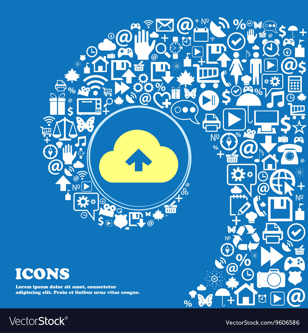 Upload from cloud sign symbol nice set