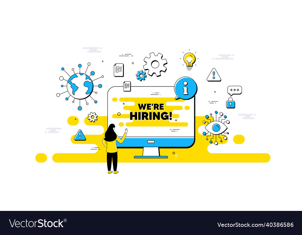 We are hiring symbol recruitment agency sign Vector Image