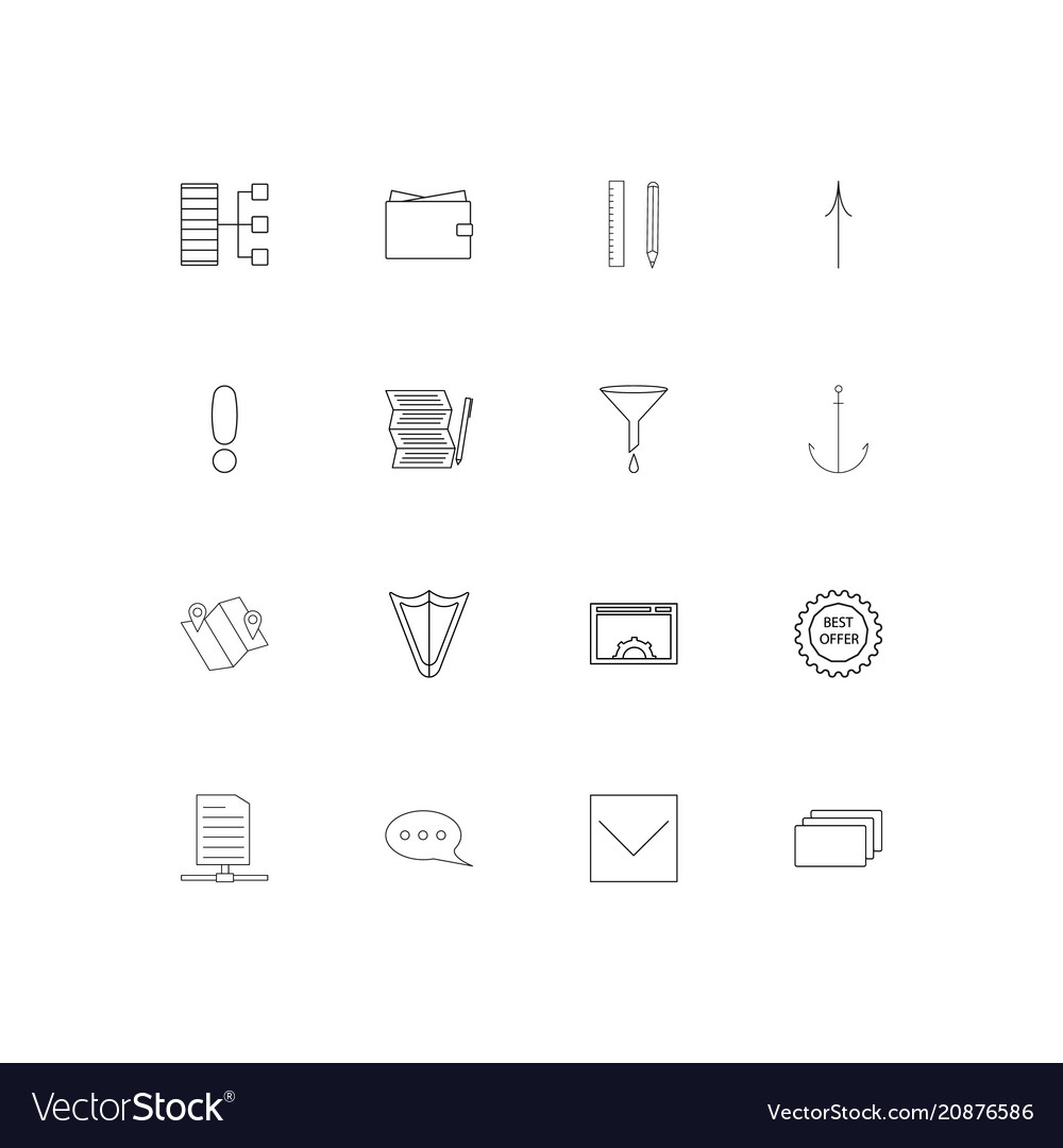 Web linear thin icons set outlined simple