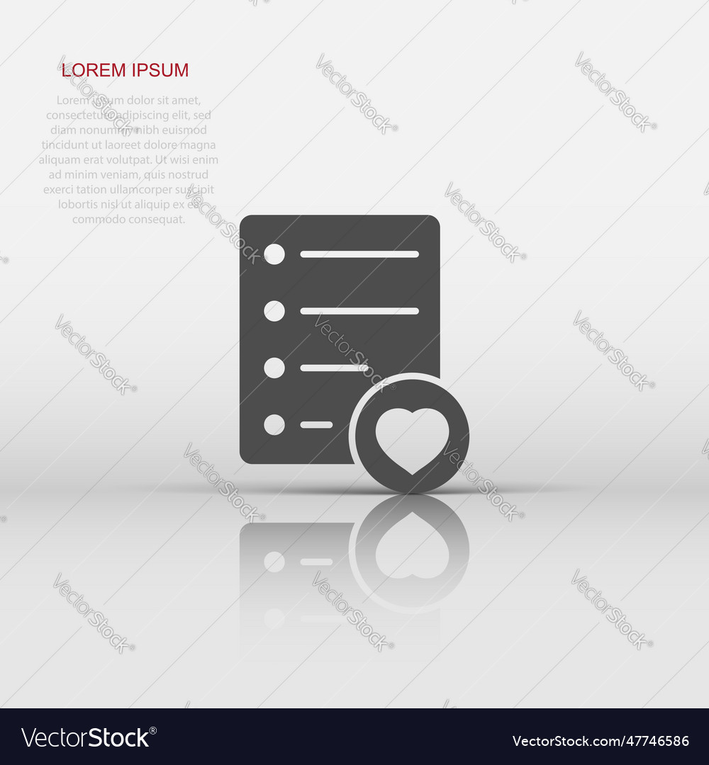 Wishlist icon in flat style like document