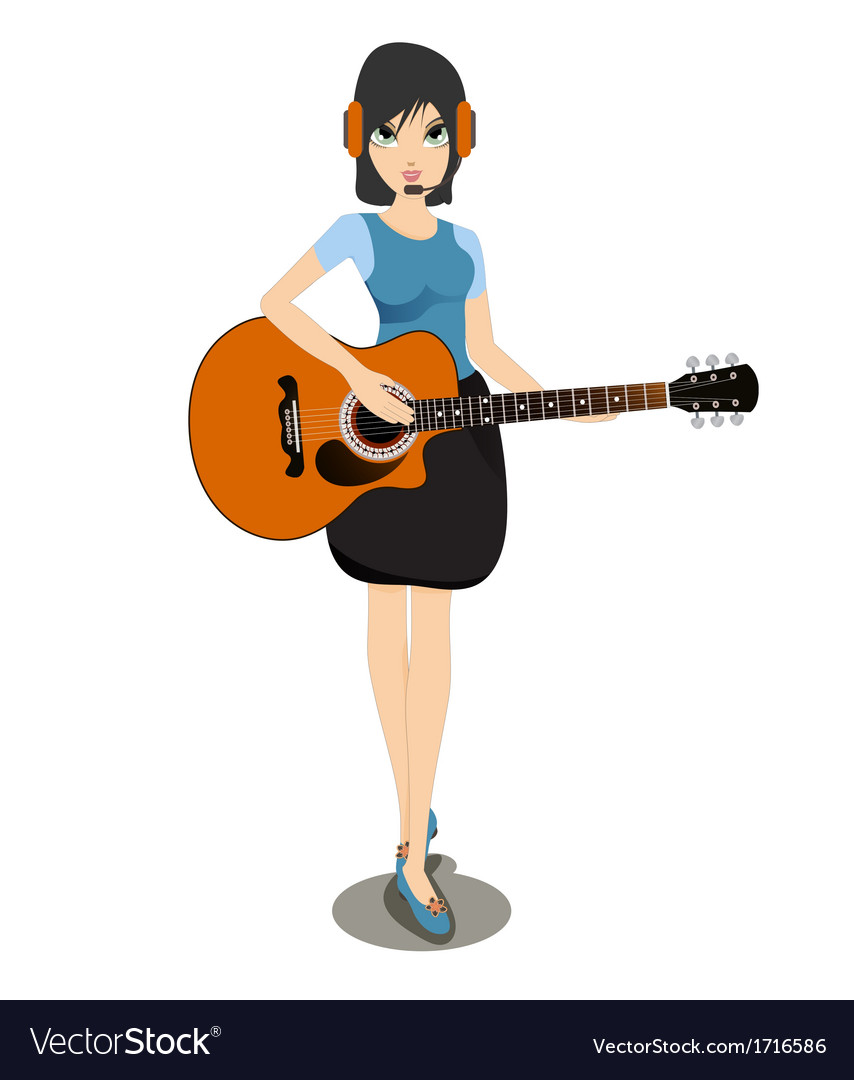 Woman playing the guitar