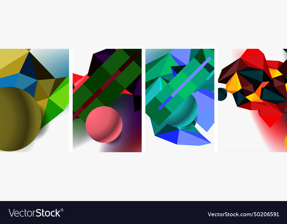 3d sphere and low poly triangle design vector image 3d sphere and low poly triangle design